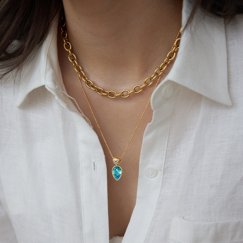 Amandine Faceted Stone Pendant Necklace, gallery photo 3