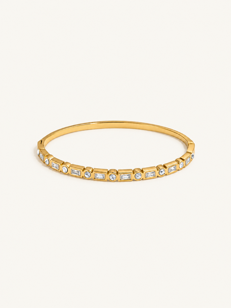 Aurore Faceted Bangle — Clear clean variant image