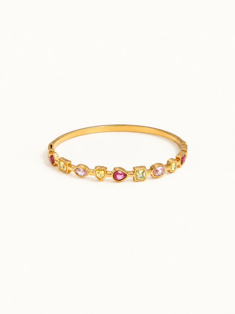 Aurore Faceted Bangle — Pink clean variant image
