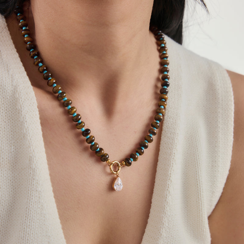 Blandine Beaded Stone Necklace, gallery photo 4
