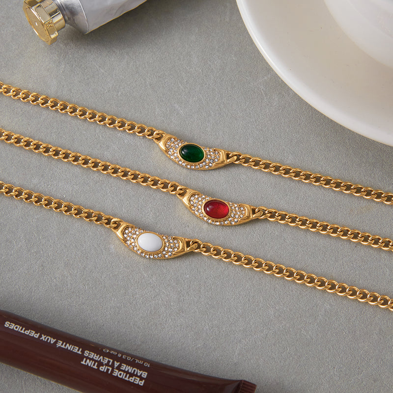 Clarisse Vintage Stone Curb Necklace, gallery photo 5