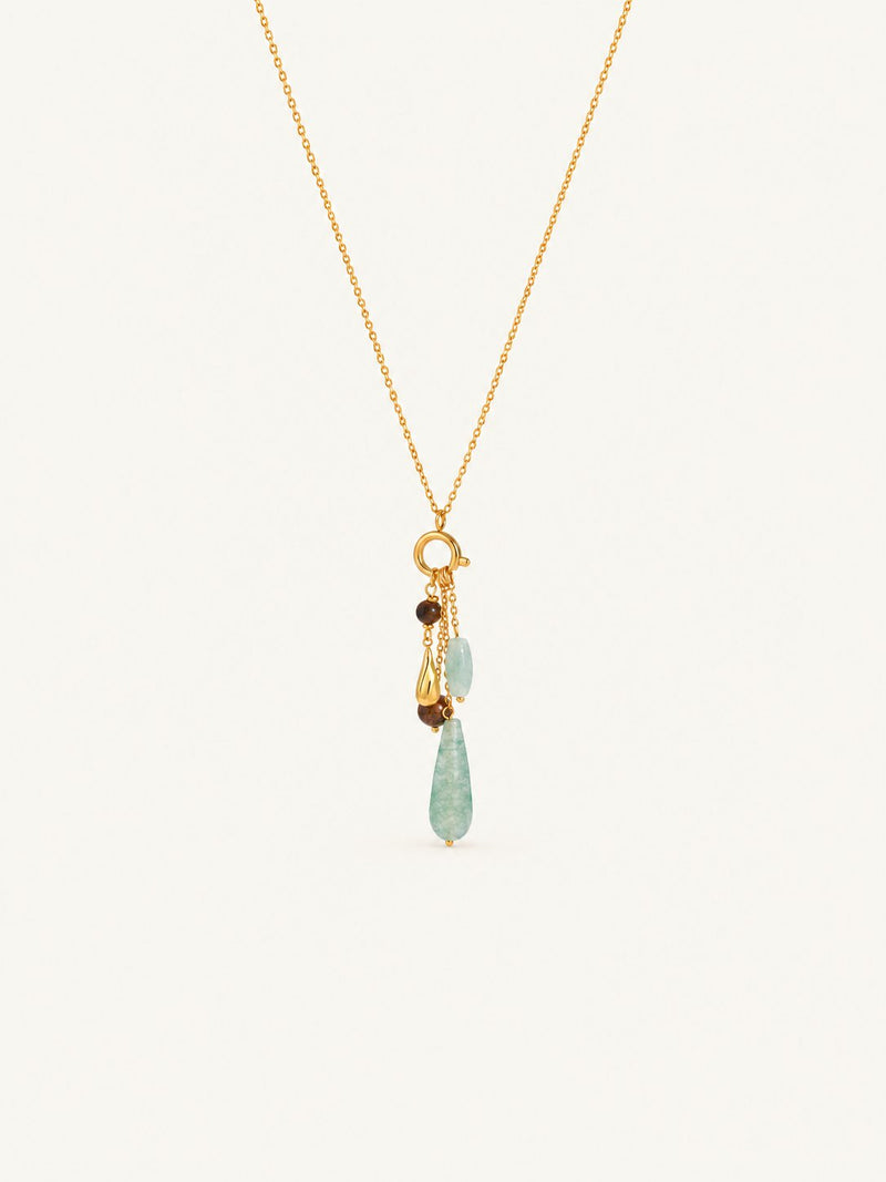 Daphne Long Stone Drop Necklace, close view
