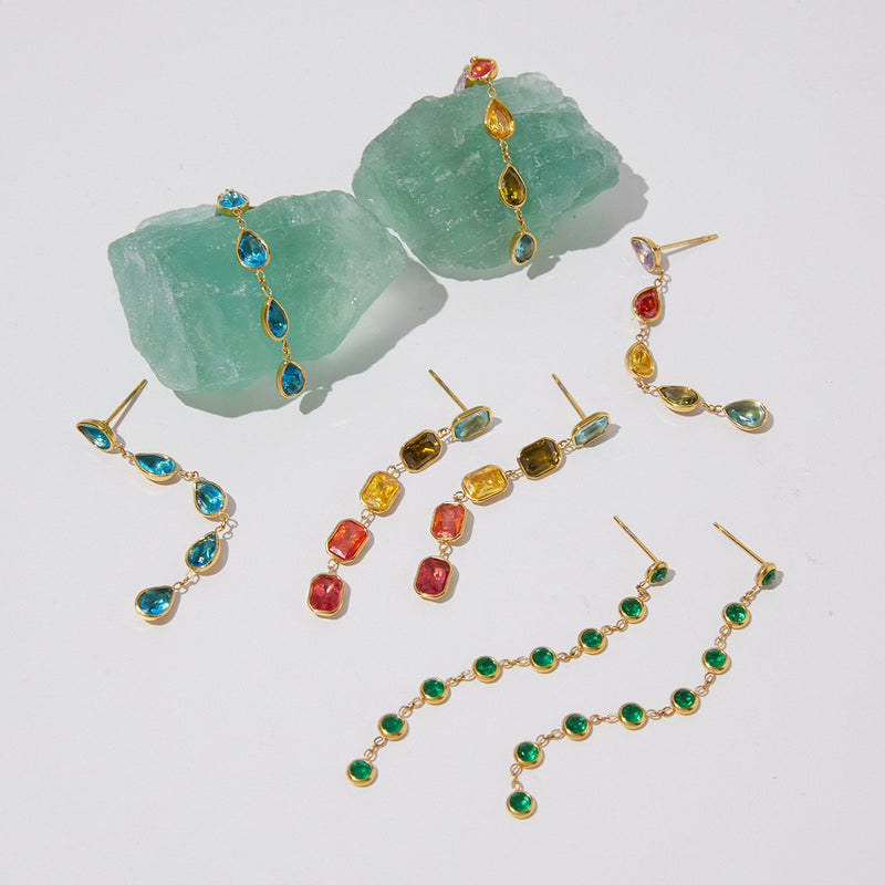 Fanette Linear Stone Drop Earrings, gallery photo 5