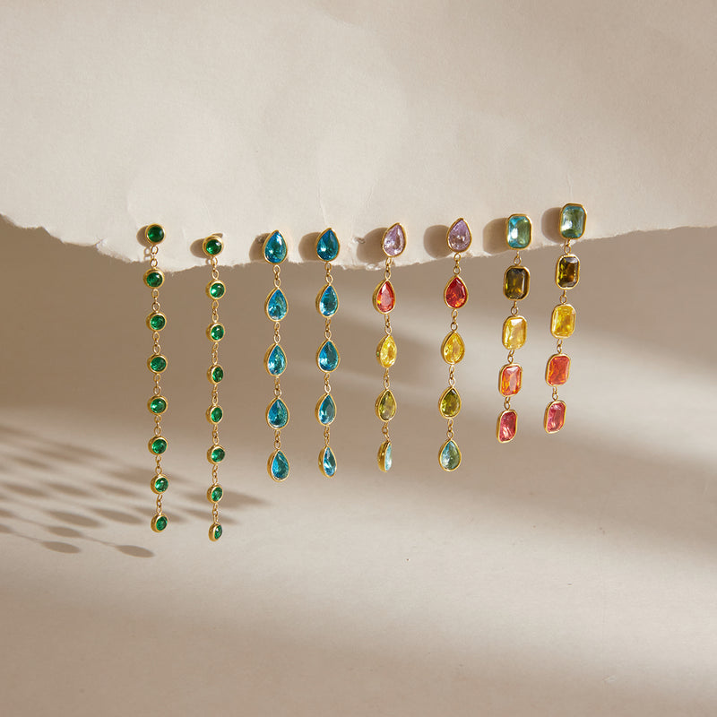 Fanette Linear Stone Drop Earrings, gallery photo 6