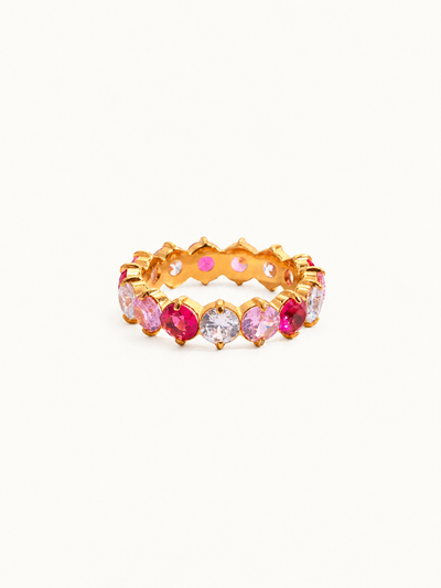 Iris multicolor zircon eternity ring — Pink Pastel Mix
