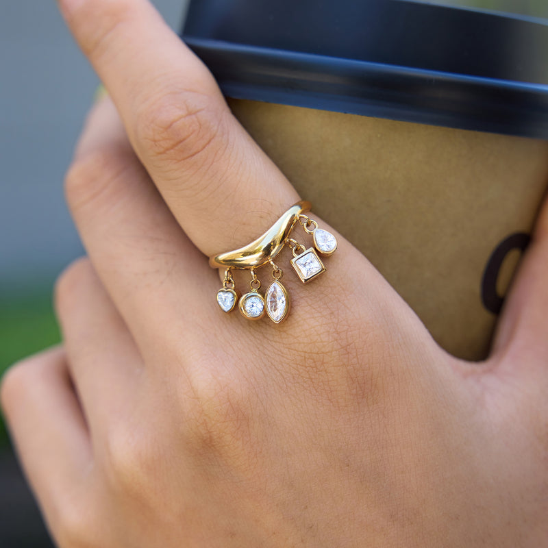 Ismerie Stone Charm Fringe Wave Ring, gallery photo 2