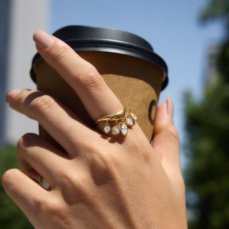 Ismerie Stone Charm Fringe Wave Ring, gallery photo 3