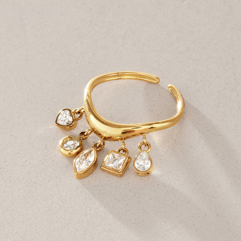 Ismerie Stone Charm Fringe Wave Ring, gallery photo 5