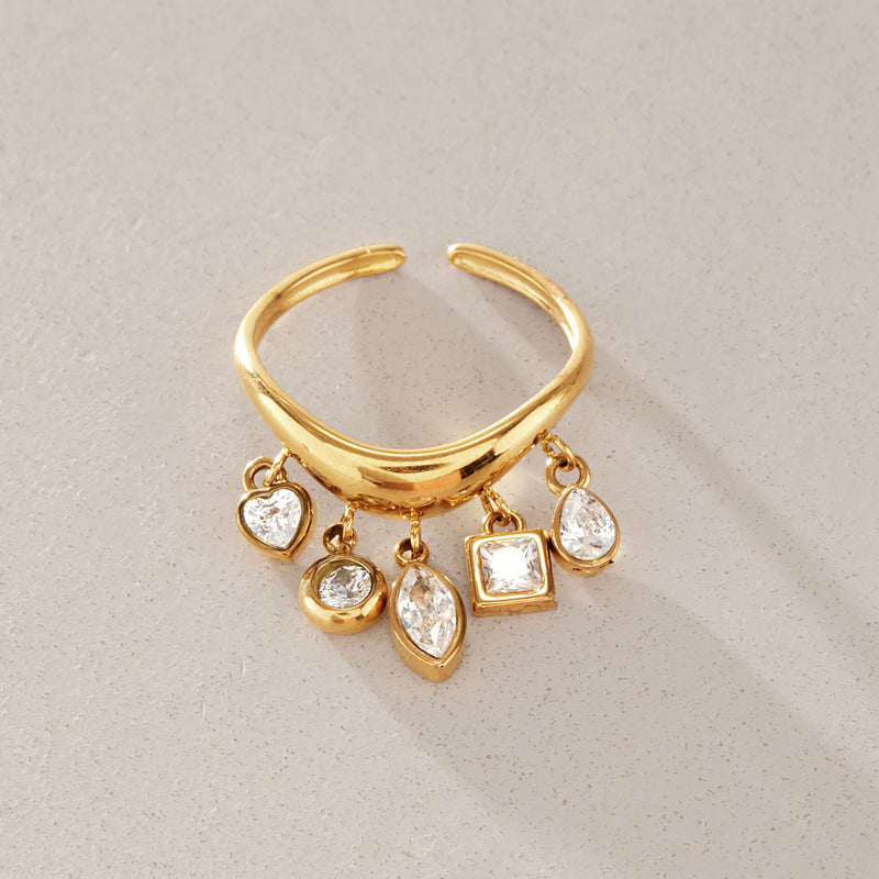 Ismerie Stone Charm Fringe Wave Ring, gallery photo 6