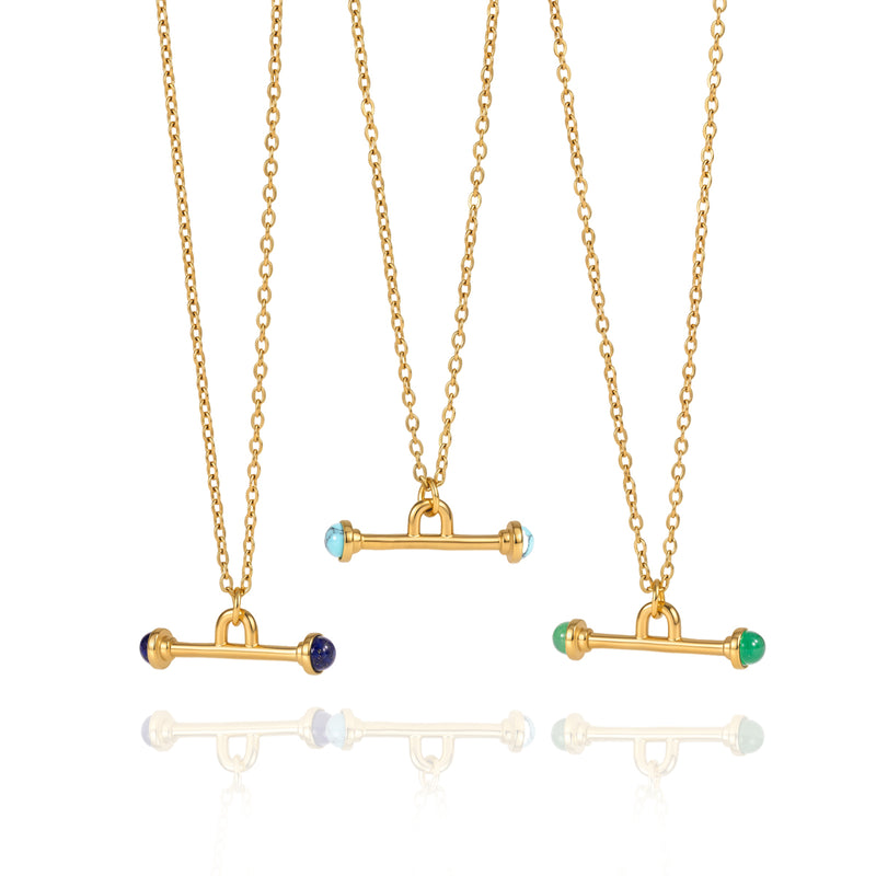Katell Stone-End T-Bar Necklace, gallery photo 2