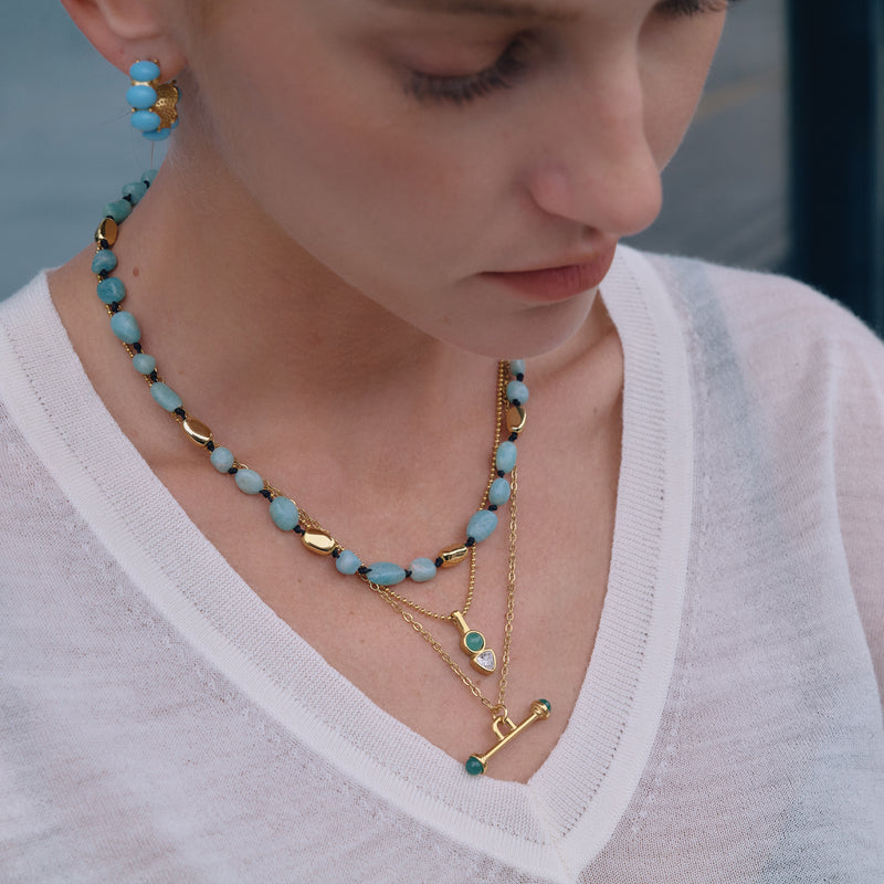 Katell Stone-End T-Bar Necklace, gallery photo 3