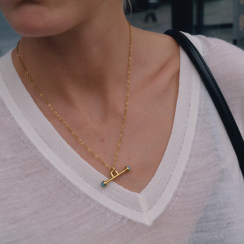 Katell Stone-End T-Bar Necklace, gallery photo 4