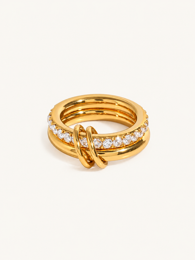 Lumiere linked double-band ring — clean product image