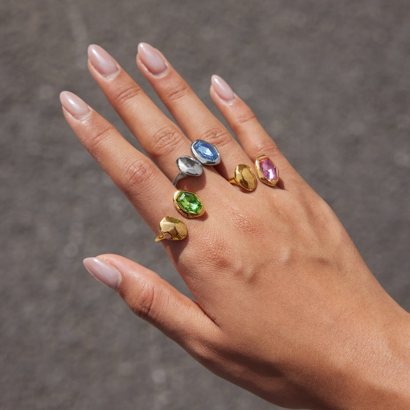 Roselle Faceted Stone Open Ring, gallery photo 4