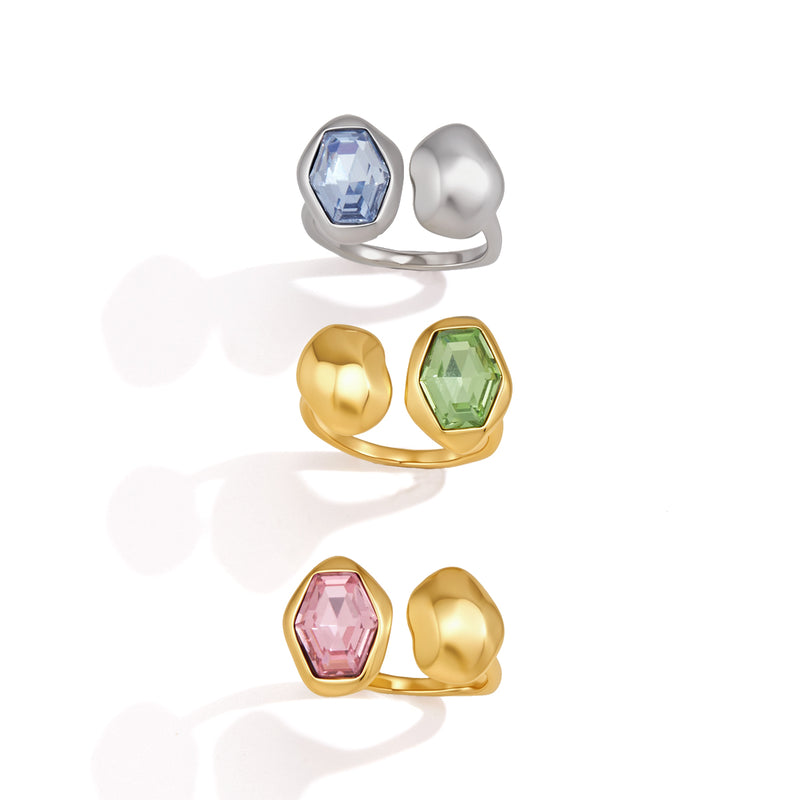 Roselle Faceted Stone Open Ring, gallery photo 1