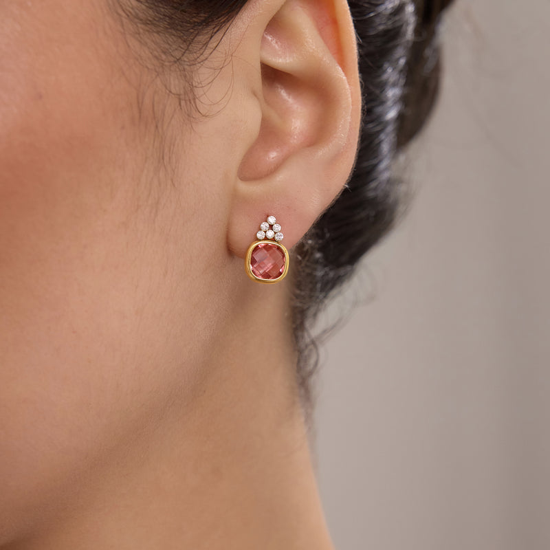 Sabrina Pastel Bezel Stud Earrings, gallery photo 3