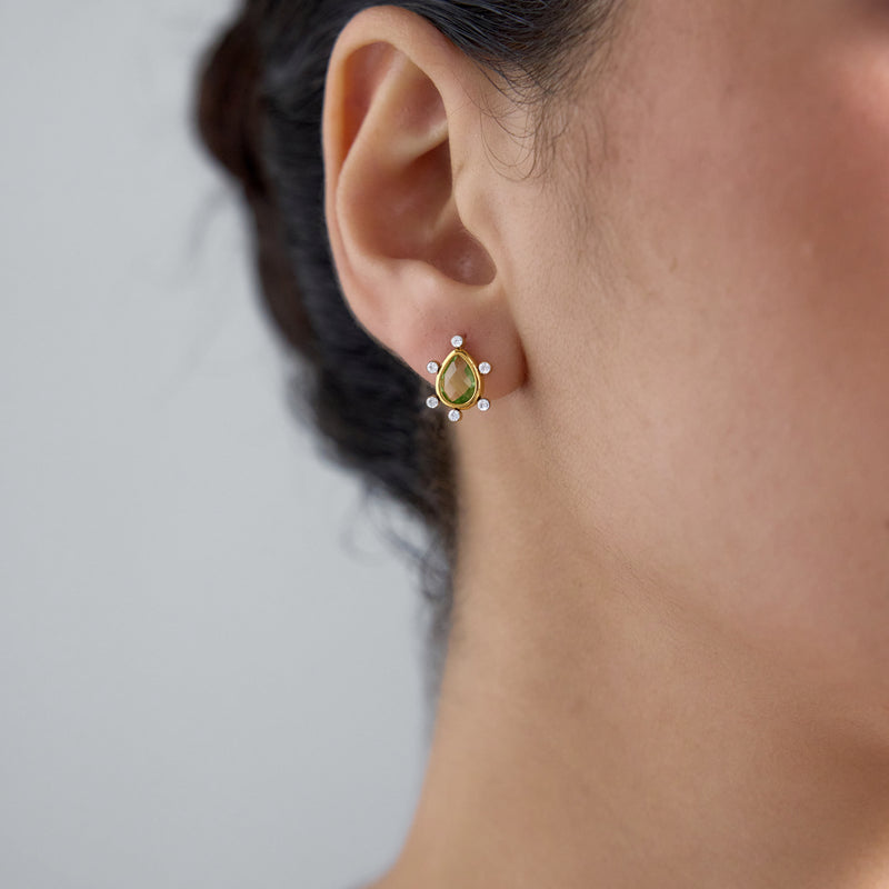Sabrina Pastel Bezel Stud Earrings, gallery photo 3