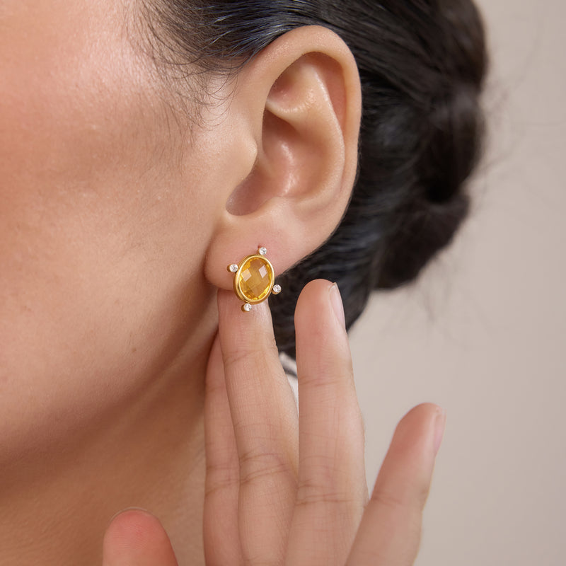Sabrina Pastel Bezel Stud Earrings, gallery photo 4