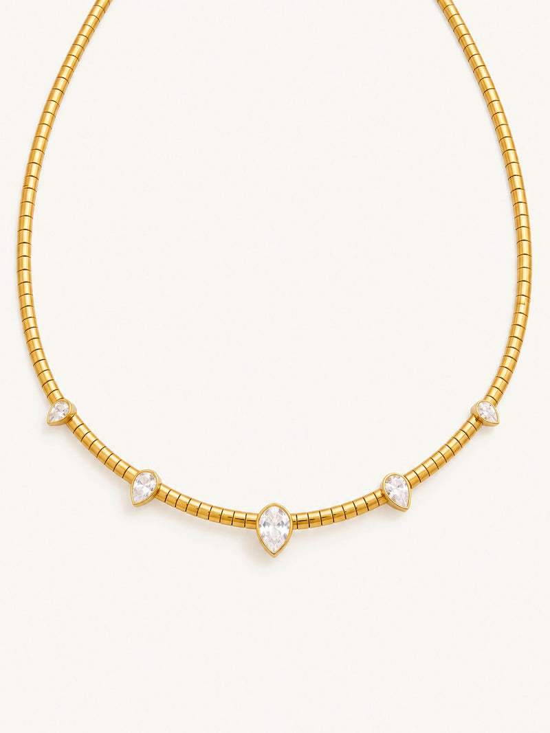 Solenne Segmented Choker – Five Stone, product image with measurements