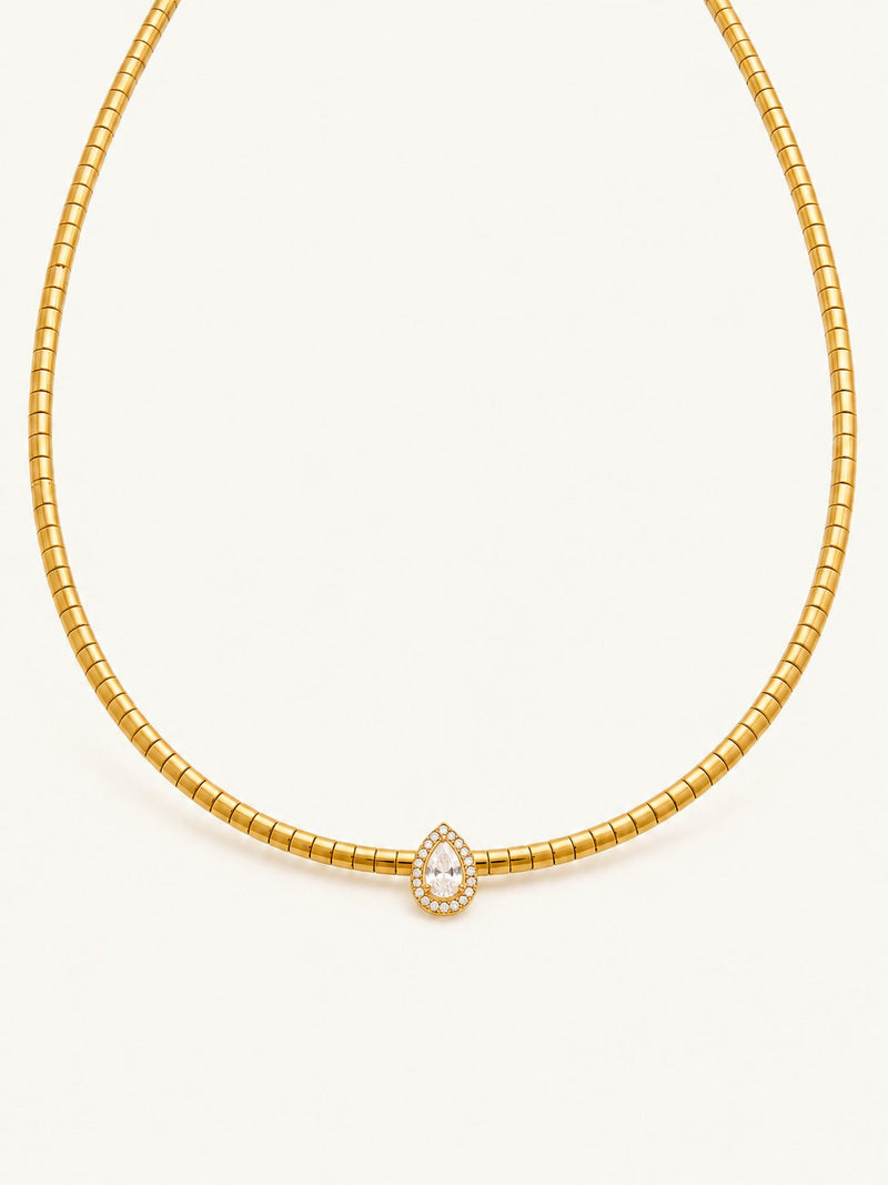 Solenne Segmented Choker – Halo Pear, product image with measurements