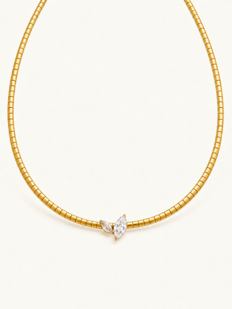 Solenne Segmented Choker – Twin Marquise, product image with measurements