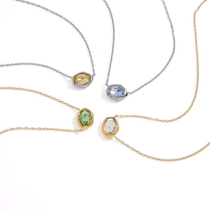 Yolande Faceted Hexagon Pendant Necklace, gallery photo 2