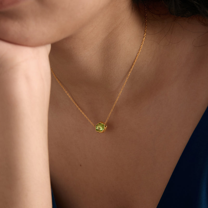 Yolande Faceted Hexagon Pendant Necklace, gallery photo 5