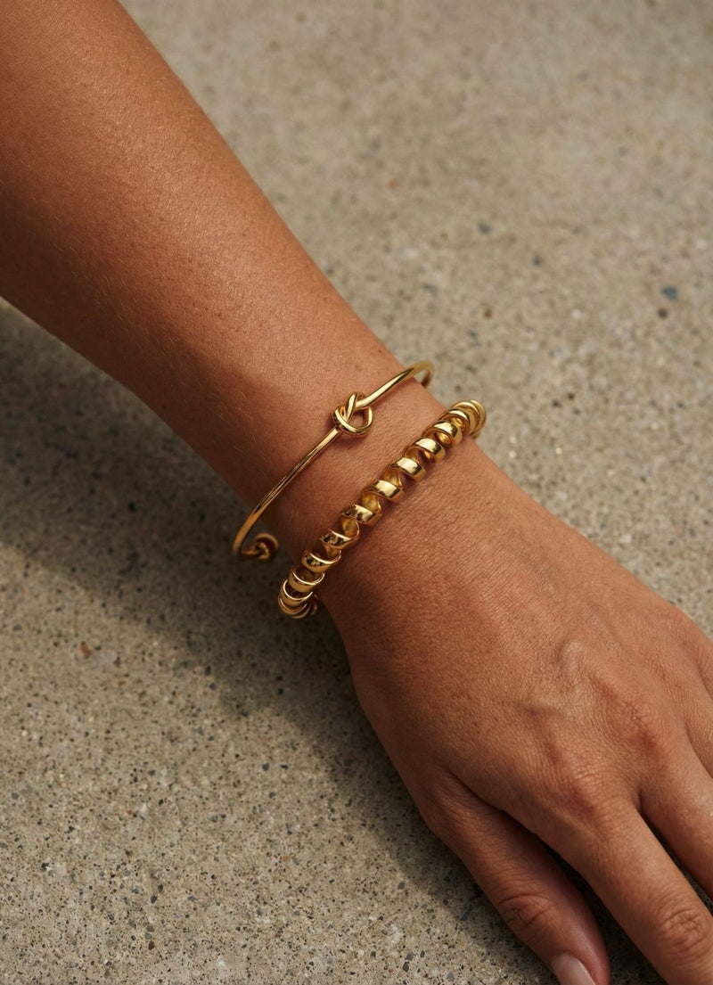 Cherie Twisted Cuff Bangle – Gold