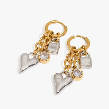 Nina Heart Charm Earrings