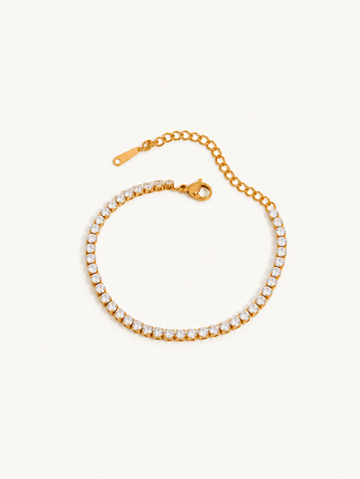Odile Crystal Chain Bracelet — Crystal Tennis Gold