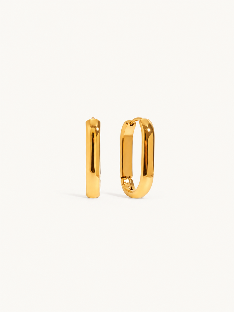 Perrine Chunky Hoop Earrings – Rectangle