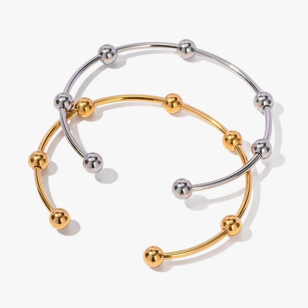 Plume Beaded Cuff Bangle – waterproof, tarnish-free bangle by Macaje