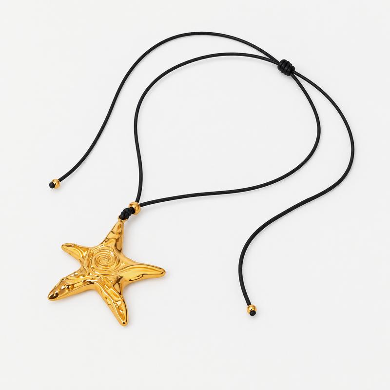 Rosalie Starfish Cord Necklace — Gold