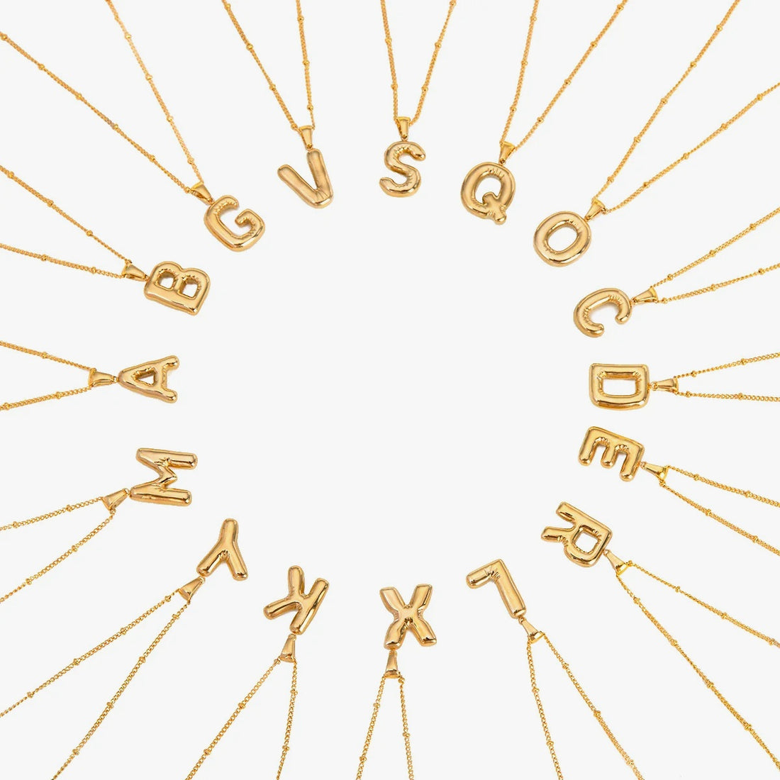 Salome Bubble Initial Necklace – waterproof, tarnish-free necklace by Macaje
