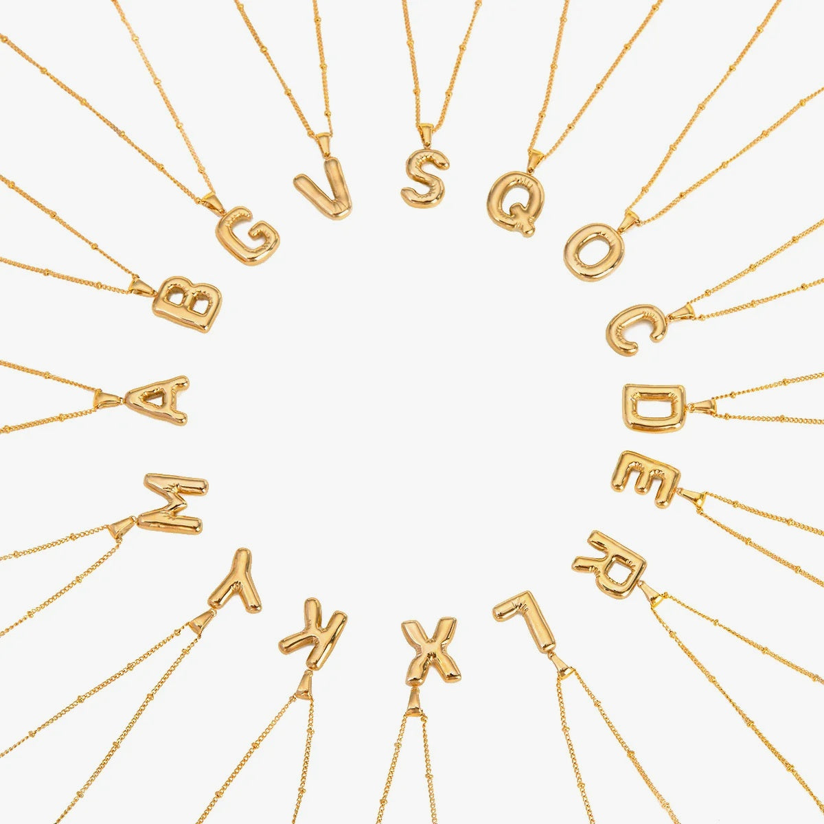 Salome Bubble Initial Necklace – waterproof, tarnish-free necklace by Macaje