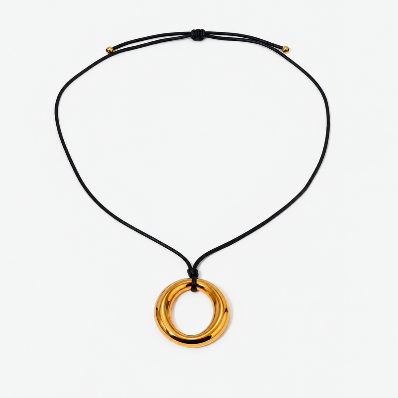 Sienna Halo Cord Necklace — Gold