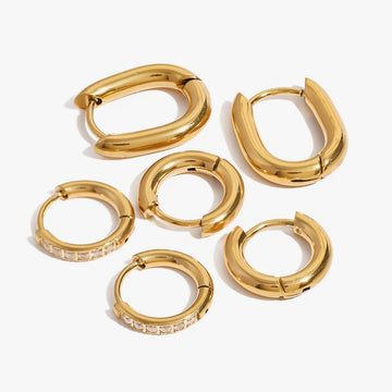 Thais Oval Huggie Earrings